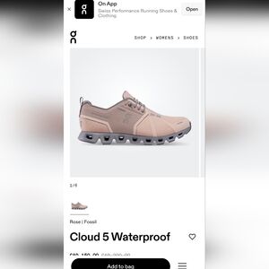 On Running Cloud 5 Waterproof Women's Shoes - Rose Fossil WATERPROOF